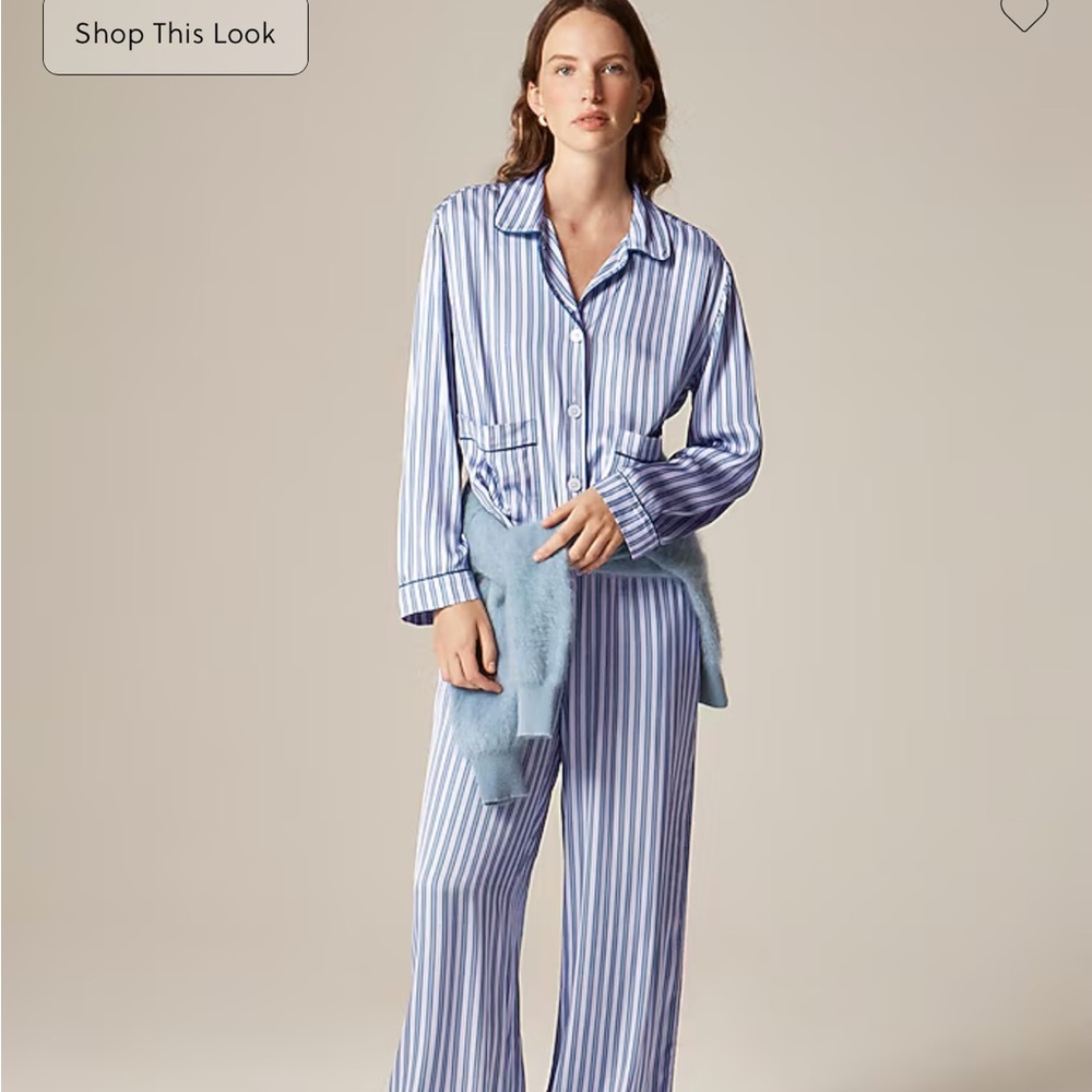 J. Crew Soft Shine Striped Pajama Set XL